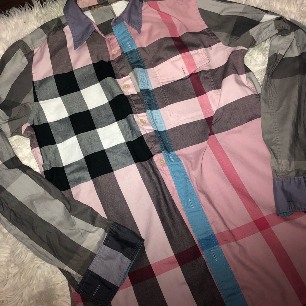 Original burberry long sleeve plaid shirt